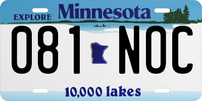 MN license plate 081NOC