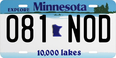 MN license plate 081NOD