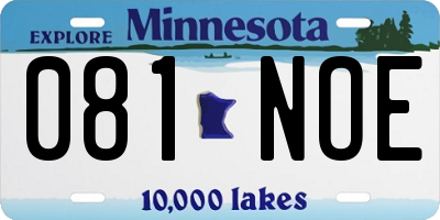 MN license plate 081NOE
