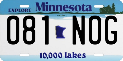 MN license plate 081NOG