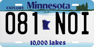 MN license plate 081NOI