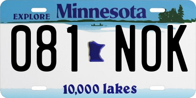 MN license plate 081NOK