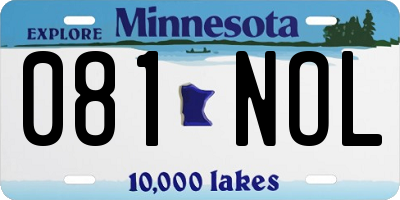 MN license plate 081NOL