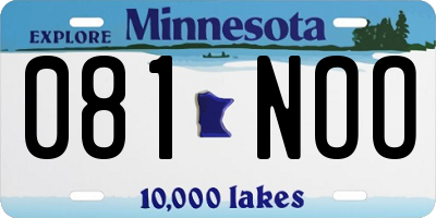 MN license plate 081NOO