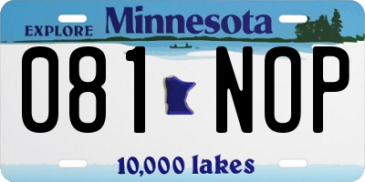 MN license plate 081NOP
