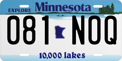 MN license plate 081NOQ