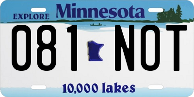 MN license plate 081NOT