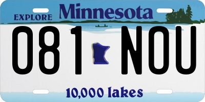 MN license plate 081NOU