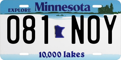 MN license plate 081NOY