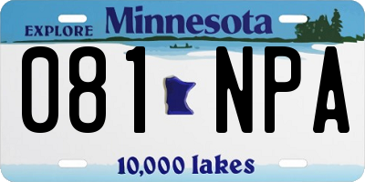MN license plate 081NPA