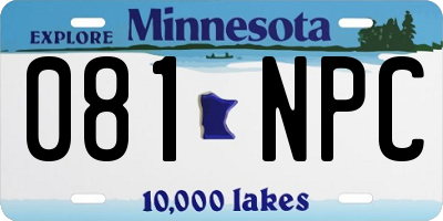 MN license plate 081NPC