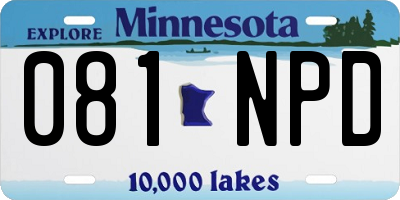 MN license plate 081NPD