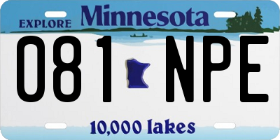 MN license plate 081NPE