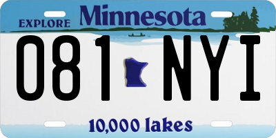 MN license plate 081NYI