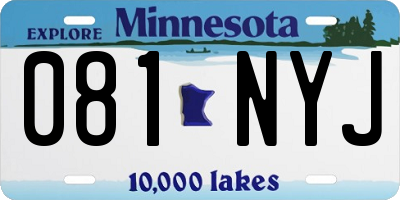 MN license plate 081NYJ