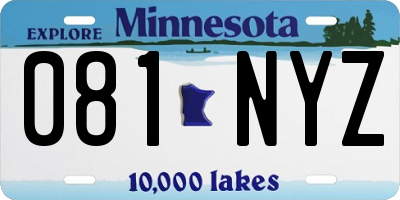 MN license plate 081NYZ