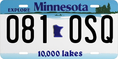 MN license plate 081OSQ