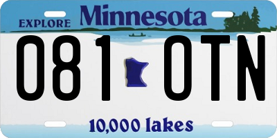 MN license plate 081OTN
