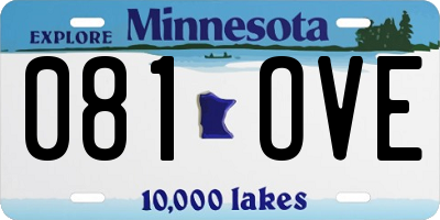 MN license plate 081OVE