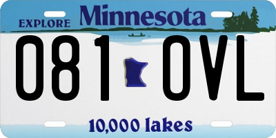 MN license plate 081OVL