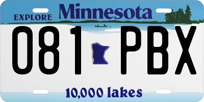 MN license plate 081PBX