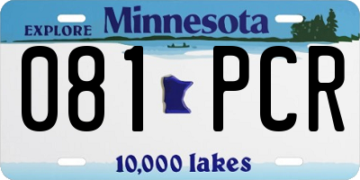 MN license plate 081PCR