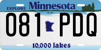 MN license plate 081PDQ