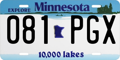 MN license plate 081PGX