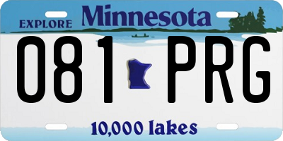 MN license plate 081PRG