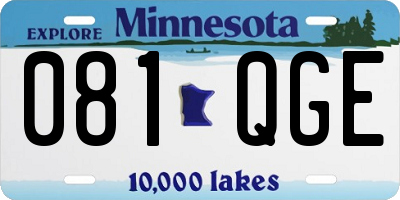 MN license plate 081QGE