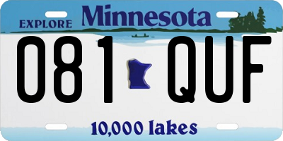 MN license plate 081QUF