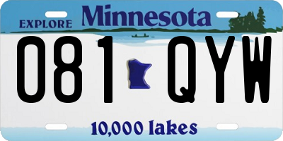 MN license plate 081QYW