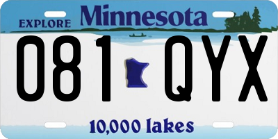 MN license plate 081QYX