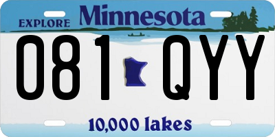 MN license plate 081QYY