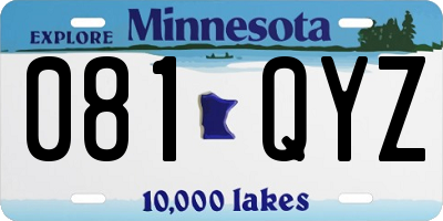 MN license plate 081QYZ