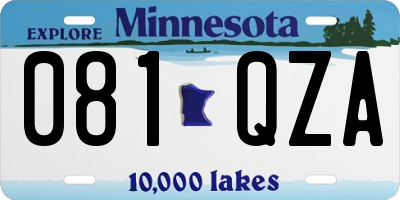MN license plate 081QZA