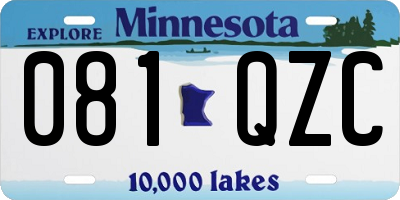 MN license plate 081QZC