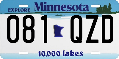 MN license plate 081QZD