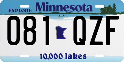 MN license plate 081QZF