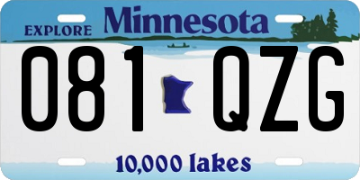 MN license plate 081QZG