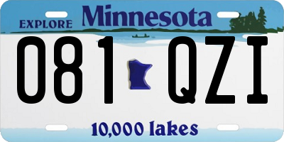 MN license plate 081QZI