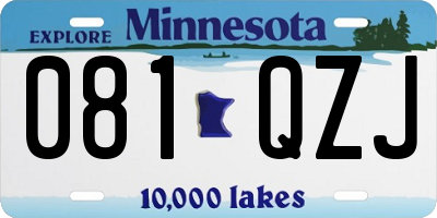 MN license plate 081QZJ