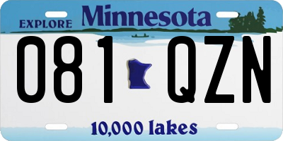 MN license plate 081QZN