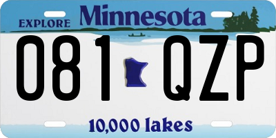 MN license plate 081QZP