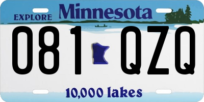 MN license plate 081QZQ