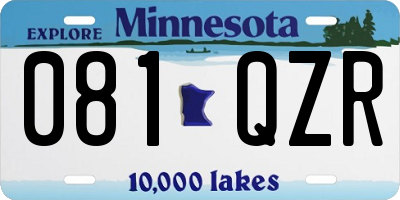 MN license plate 081QZR