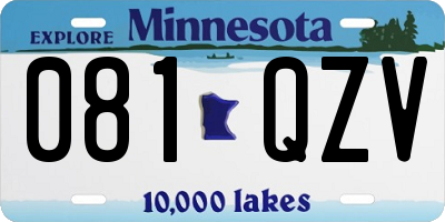 MN license plate 081QZV