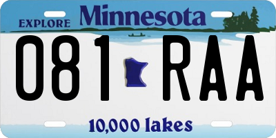 MN license plate 081RAA