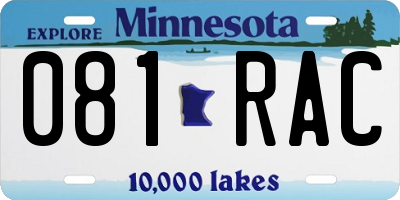 MN license plate 081RAC