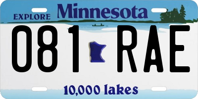 MN license plate 081RAE